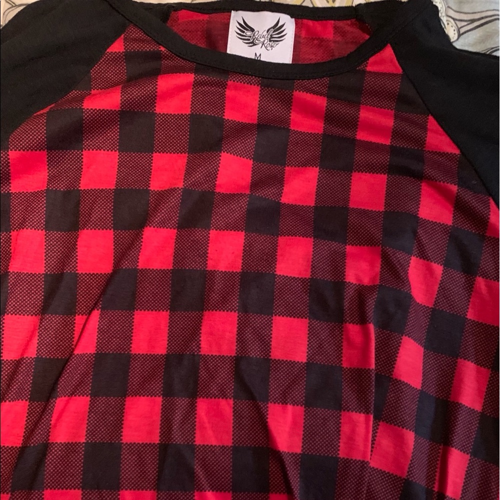 A rebel rose long sleeve plaid shirt